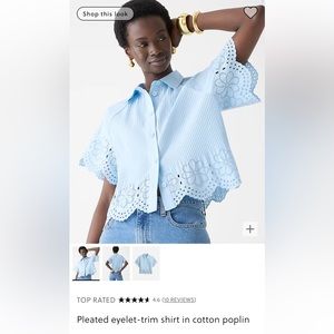 Jcrew pleated eyelet shirt - NWT - still in store but sold out in Medium!